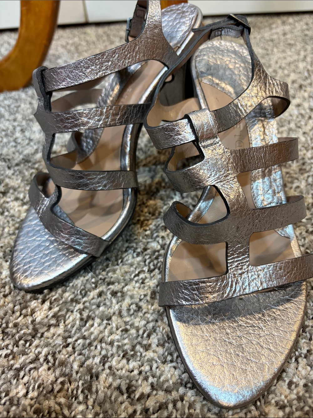 Audley, made in Spain Metallic Strappy High-Heel Sandals 36.5